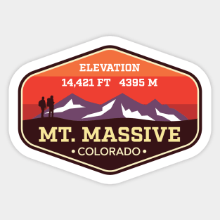 Mt Massive Colorado - 14ers Mountain Climbing Badge Sticker